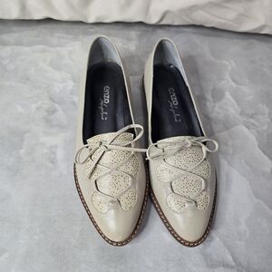 Enzo Angiolini Lace-Up Leather Flats